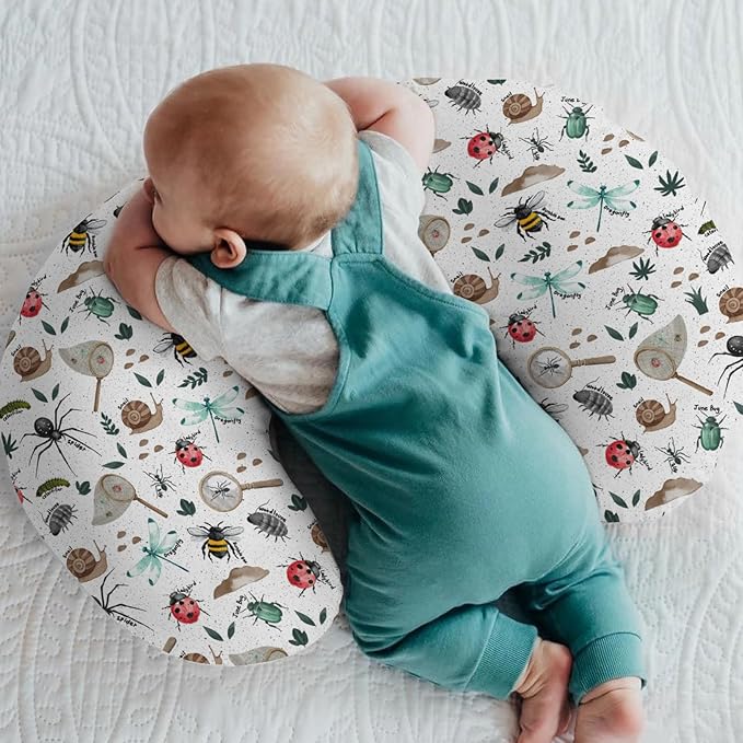 Hunt Baby Nursing Pillow Covers for Boy Girl Bees Snails Dragonflies Nursing Slipcovers for Breastfeeding Pillows Outdoors Explore Soft Stretchy Removable Cover for Newborn Infant