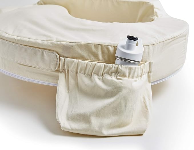My Brest Friend Organic Cotton Deluxe Nursing Pillow Cover - Slipcovers For Baby - Adjustable Fit, Easy Care, Durable - Original Nursing Pillow Not Included, Organic Cream