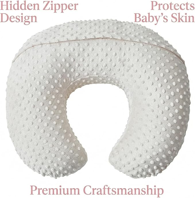 Nursing Pillow, Breastfeeding Pillows with Removable Cover for Mom with Breathable Filling, Ergonomic Baby Feeding Essentials for Bottle and Breastfeeding (Beige)