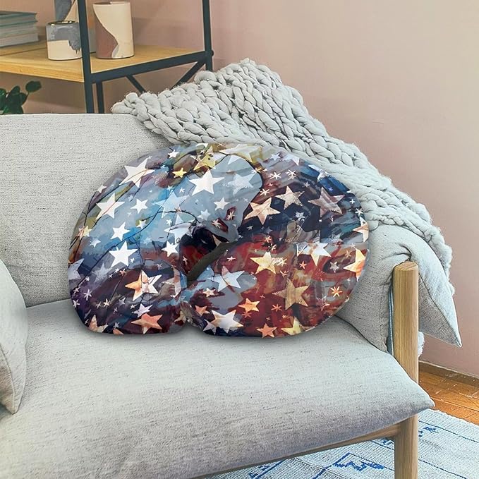 American Flag Feeding Pillow Covers Washable & Breathable Nursing Pillow Slipcovers Breastfeeding Newborn Feeding Cushion Cover Practical Gift, Best Choice for Mom Cover Only
