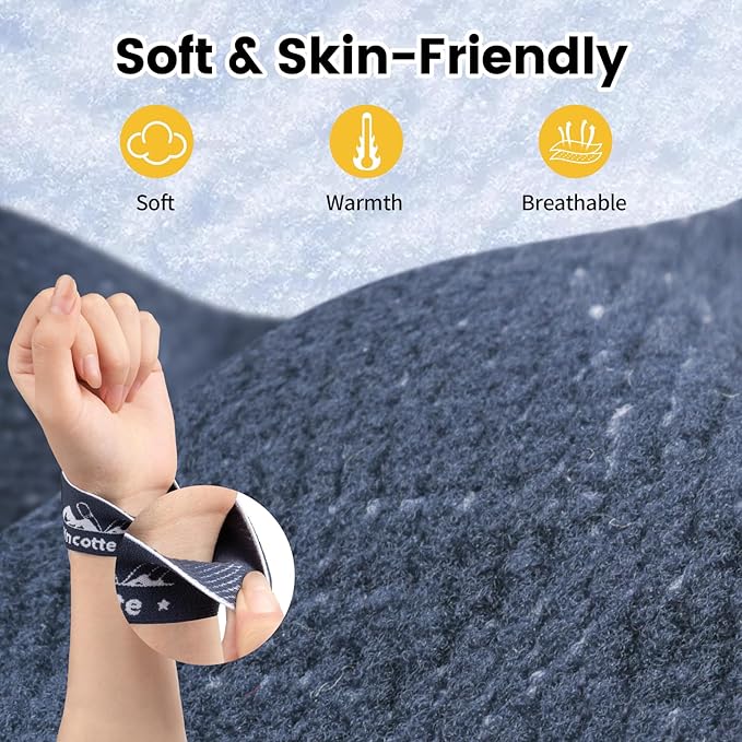 Glove Leash, 2 Pairs Ski Glove Wrist Straps Elastic Handcuff Leashes for Skiing Snowboarding Accessories, Adjustable Anti-Loss Hanging Glove Straps