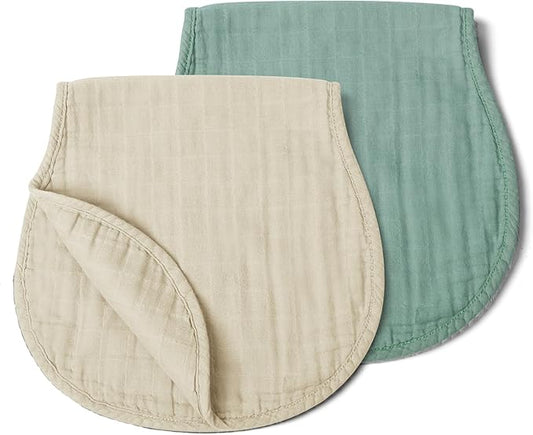 haakaa Muslin Burp Cloths for Baby, 100% Organic Cotton, Large 22.8''x11.4'', 2pcs