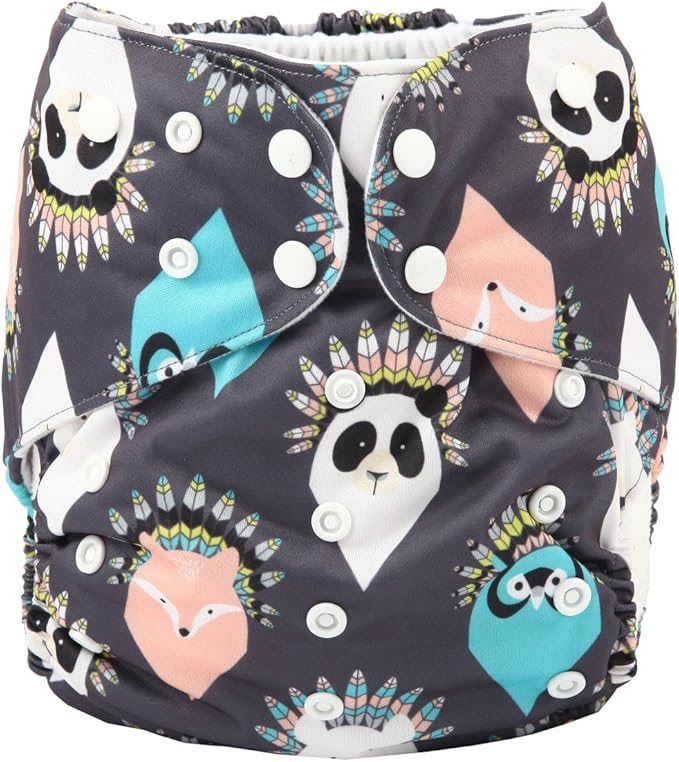 2 to 7 Years Old Junior Big Cloth Diaper,Nappy,Pocket Reusable Washable,Baby Kids Toddler (American Native Animal)