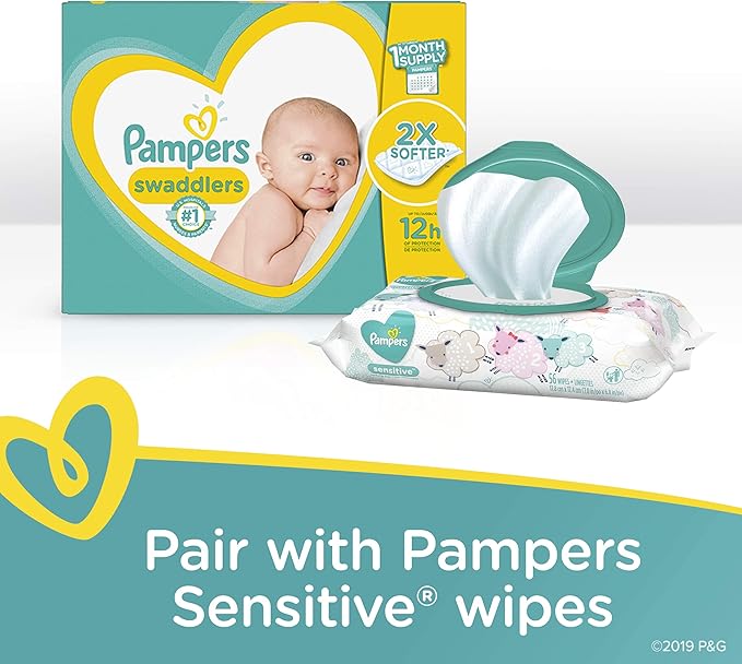 Diapers Newborn/Size 1 (8-14 lb), 164 Count - Pampers Swaddlers Disposable Baby Diapers, Enormous Pack