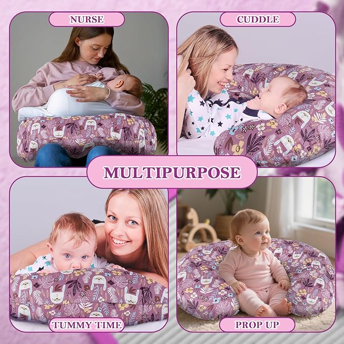 Nursing Pillow & Breastfeeding Pillow – Ergonomic C-Shape for Breastfeeding & Bottle Feeding, Standard Size Breathable with Washable Cover, Hypoallergenic,Tummy Time & Sitting Support (0-12Months)
