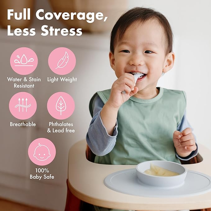 BapronBaby PBJ Pals Bapron - No Neck Tie Safer Bib for Baby & Toddler - Soft Waterproof Stain Resistant - Machine Washable - Sz Preschool 3-5yrs