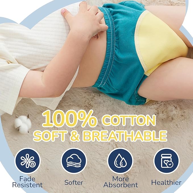 Potty Training Underwear for Boys 4T, Soft Cotton Reusable Potty Training Pants for Toddlers 10 Pack,Toilet Training Pants for Boy