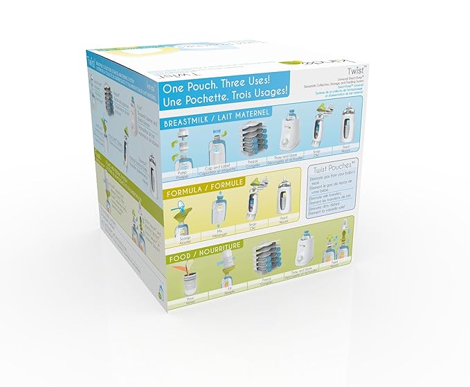 Kiinde Twist Pouch Breast Milk Storage Bags for Pumping, Freezing, and Feeding. Direct pump, direct feed, pre-sterilized, 6 Ounce (Pack of 40)