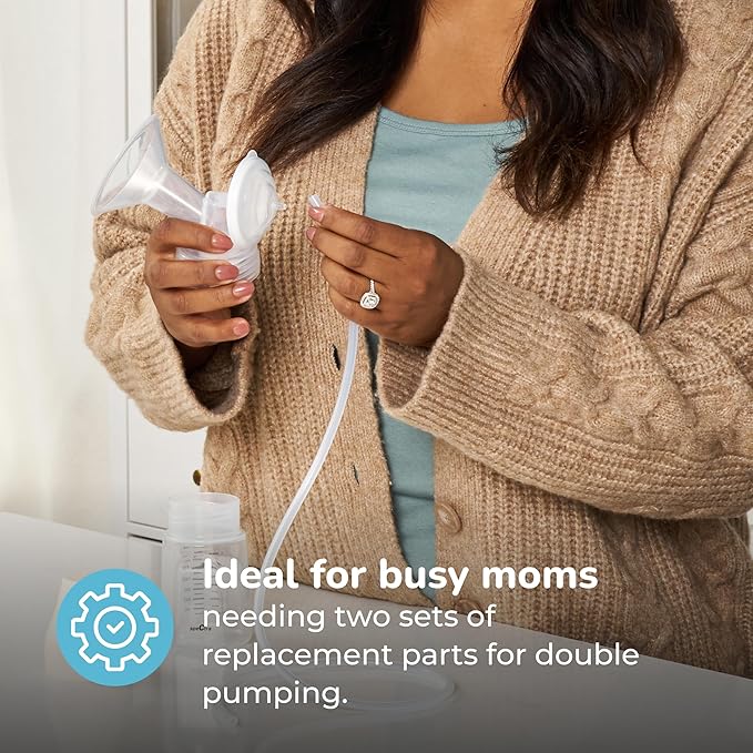 Spectra - Premium Breast Milk Pump Accessory Kit with Baby Bottles - Medium 24mm - Breast Pump Accessories - 2 Pack