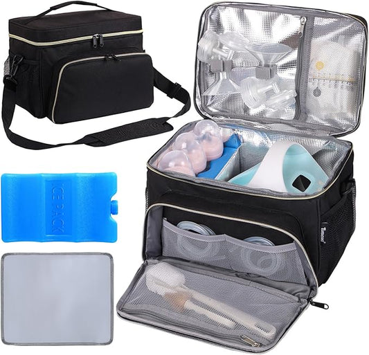 Breast Pump Bag Fit for Spectra S1 and S2, Pumping Bag with Breastmilk Ice Pack & Waterproof Mat, Perfect for Working Moms and Travel