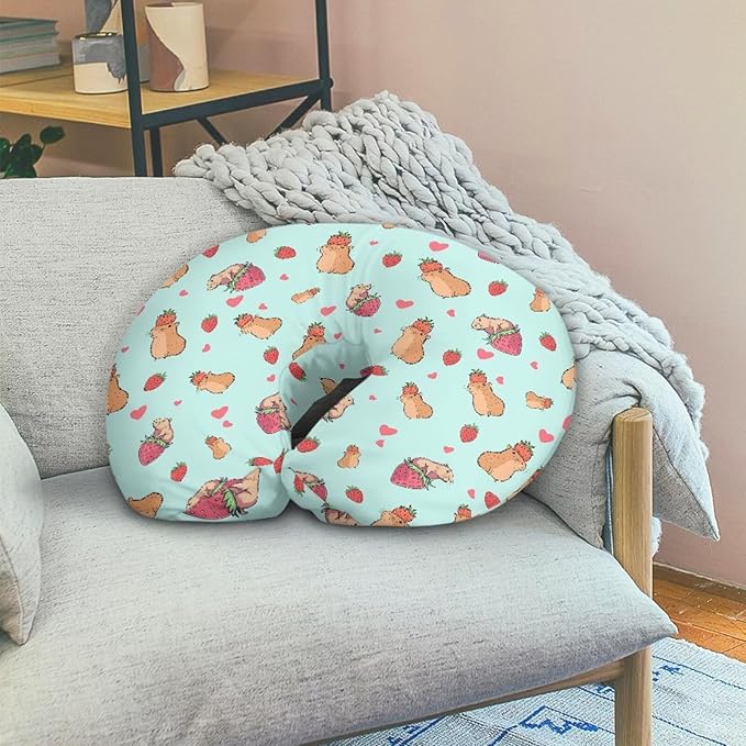 Forchrinse Capybara Nursing Pillow Cover for Girls Cute Print Nursing Pillow Slipcover Breastfeeding Cushion Cover Baby Shower for Mom