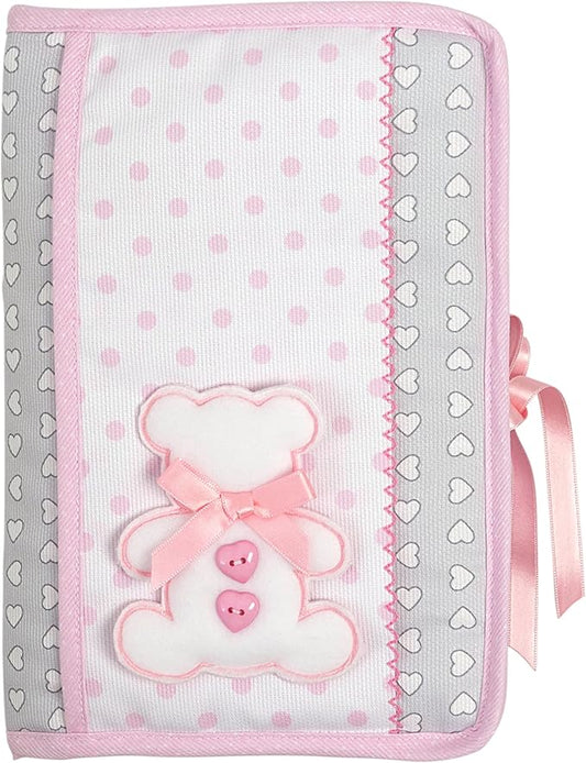 Diaper and Wipes Bag, Portable Diaper and Wipes Bag Organizer, with Booklet Opening, Gift Idea for Future Parents, 100% Made in Italy, Pink Colour, AMA1717R