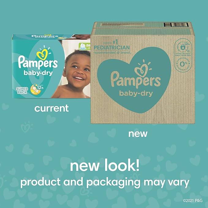 Diapers Size 6, 144 Count and Baby Wipes - Pampers Baby Dry Disposable Baby Diapers, ONE MONTH SUPPLY with Baby Wipes Sensitive 6X Pop-Top Packs, 336 Count (Packaging May Vary)