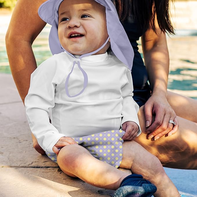 green sprouts Baby Toddler Eco Snap Swim Diaper - Lavender Polka - 6mo