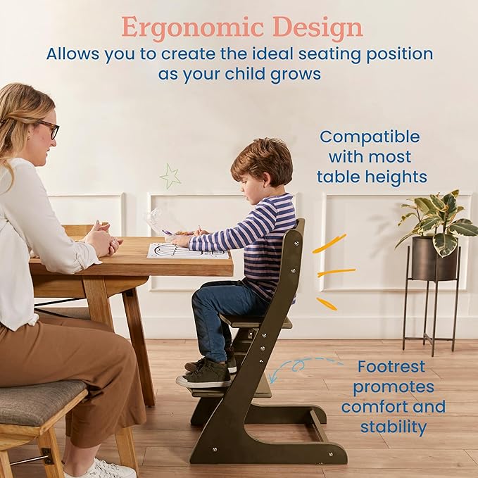 ECR4Kids Grows with Me Chair, Transitional Chair, Grey Wash