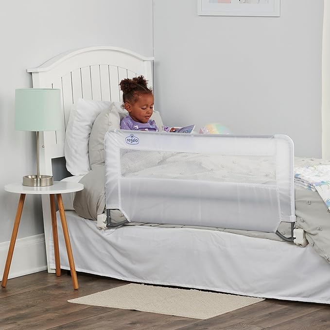 Regalo Swing Down Bed Rail Guard, with Reinforced Anchor Safety System & Swing Down 54-Inch Extra Long Bed Rail Guard, with Reinforced Anchor Safety System