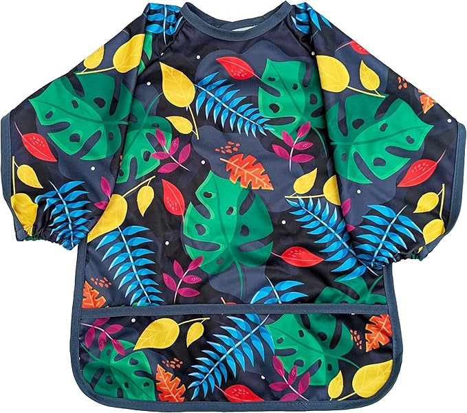 Madrona Brands Toddler Art Smock 1-3 Years | Long Sleeve Kids Waterproof Cover with Pockets | Crafts, Paint Apron, Baby Bib