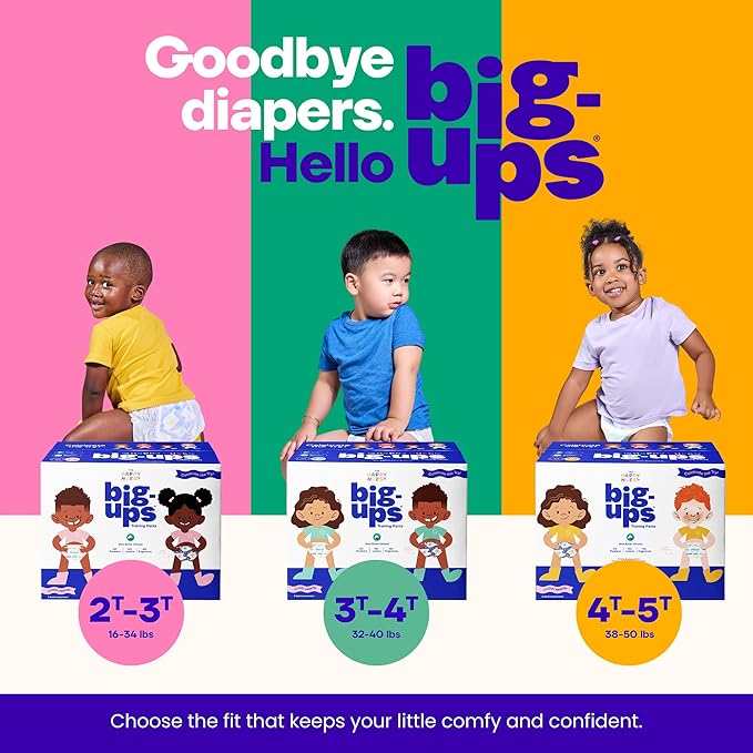 Happy Hues Go-Getters Disposable Diapers Size 4, 22-37 lbs – Baby Diapers with Shea Butter,Wetness Indicator, Leak Protection–Ultra-Soft Unisex Diapers with Full Coverage for Boys & Girls, 84Count