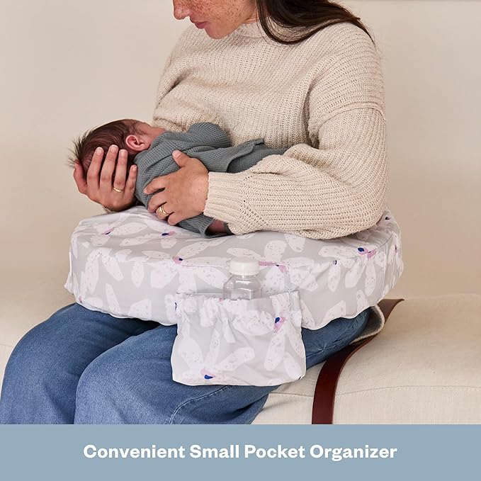 My Brest Friend Original Nursing Pillow Cover - Slipcovers for Baby - Adjustable Fit, Easy Care, Durable - Original Nursing Pillow Not Included, Platinum Posies