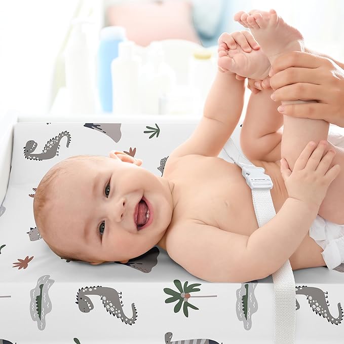 Sweet Jojo Designs Modern Dinosaurs Boy Girl Gender Neutral Unisex Baby Changing Pad Cover Sheet Infant Newborn Diaper Table Change Mat Cover Beige Grey Mod Dino Reptile Trex Volcano Gray Earthy Green