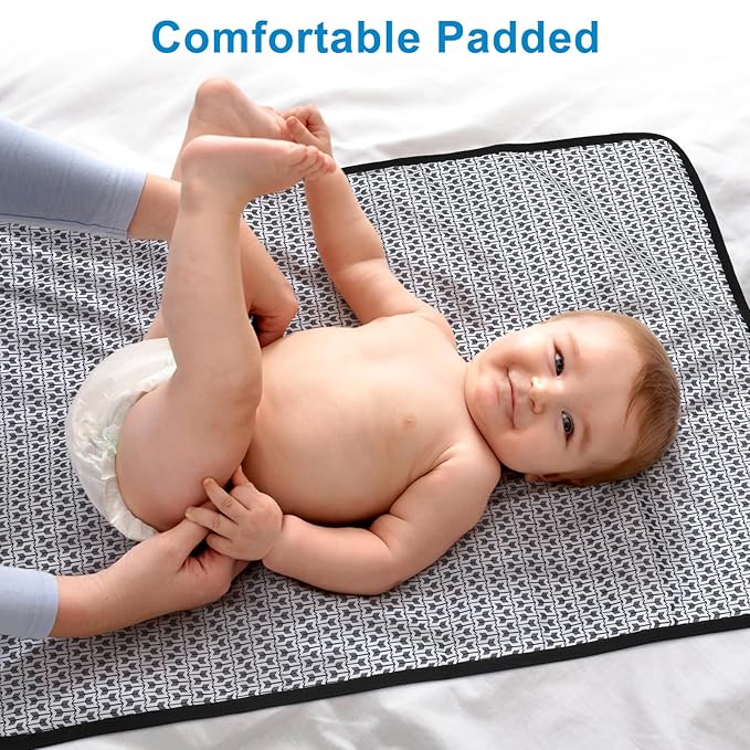 Accmor Portable Diaper Changing Pad, Waterproof Baby Changing Mat, Foldable Portable Travel Changing Pads for Baby, Black
