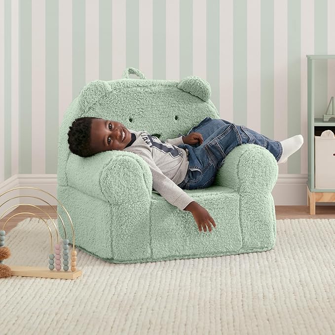 babyGap by Delta Children Sherpa Bear Chair - Greenguard Gold Certified, Sage