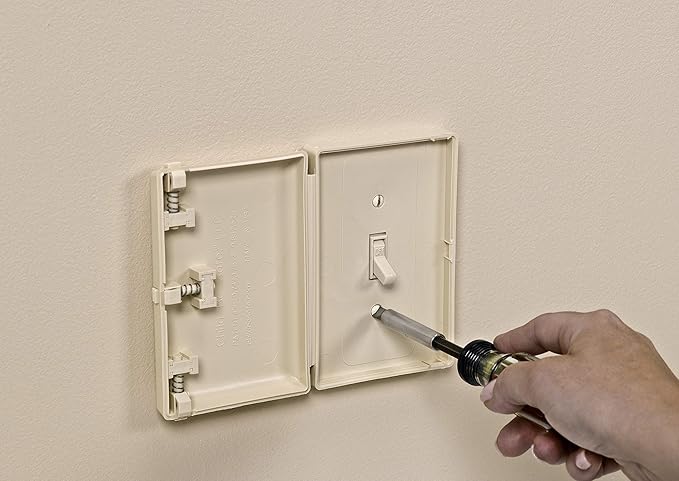 Baby Toddler Pet Resistant Electrical Safety Cover Guard for Home and Business, Made in USA, Traditional Standard Toggle Light Switch (Ivory, 1 Pack)