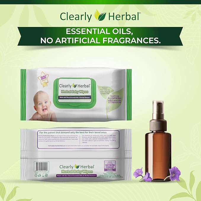 Baby Wipes, made with Essential Oils and Natural Herbal Extracts, Parent's Choice, Case Pack 288 Plant Based Wipes (8 Packs x 72 Count)