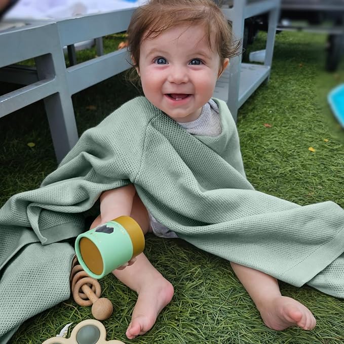Little Rou Nursing Cover for Breastfeeding, Breathable Organic Cotton & Cashmere Poncho, Privacy Peekaboo Feature, Soft Breast Feeding Shawl for Women – Includes Laundry Bag (Sage)