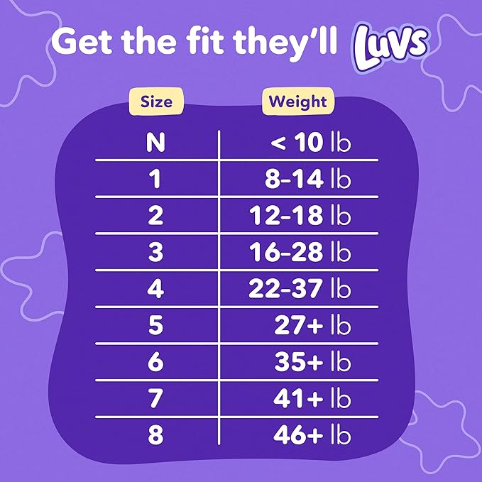 Luvs Size 8 Baby Diapers, Platinum Protection Bluey Diapers for Day & Night,Size 8, 108 Count