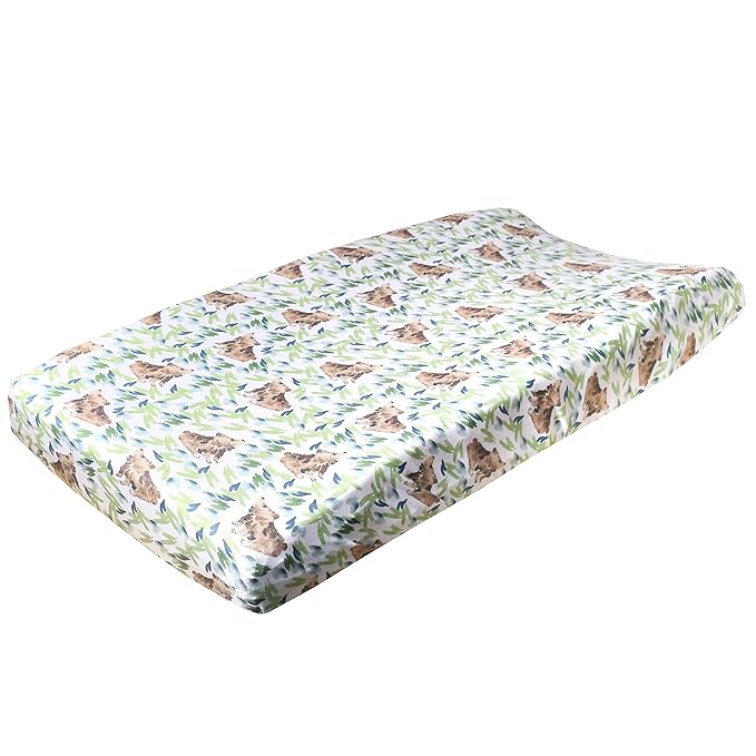 Copper Pearl Premium Knit Changing Pad Cover Soft, Stylish, and Universal Fit for All Standard Diaper Changing Pads, Trendy Design Changing Pad Covers, Bear