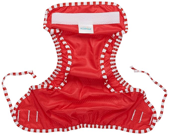 Kushies Baby Unisex Swim Diaper, Red Solid, Small