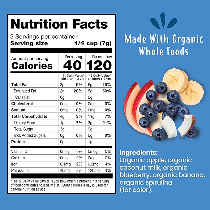 Amara Organic Fruit Bites Blueberry - No Artificial Colors/Dyes, No Added Sugar, Dairy-Free Fruit Snacks, Made with Organic Whole Foods, Healthy Fruit Snacks for Kids - 6 Pack