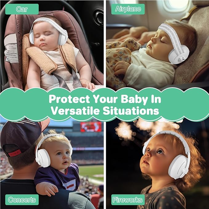 BEBOAN 2-in-1 Baby Ear Muffs Noise Protection for 0-36 Months, Noise Cancelling Headphones for Infant, Newborn Ear Protection for Airplane Travel, Toddler Sound Proof