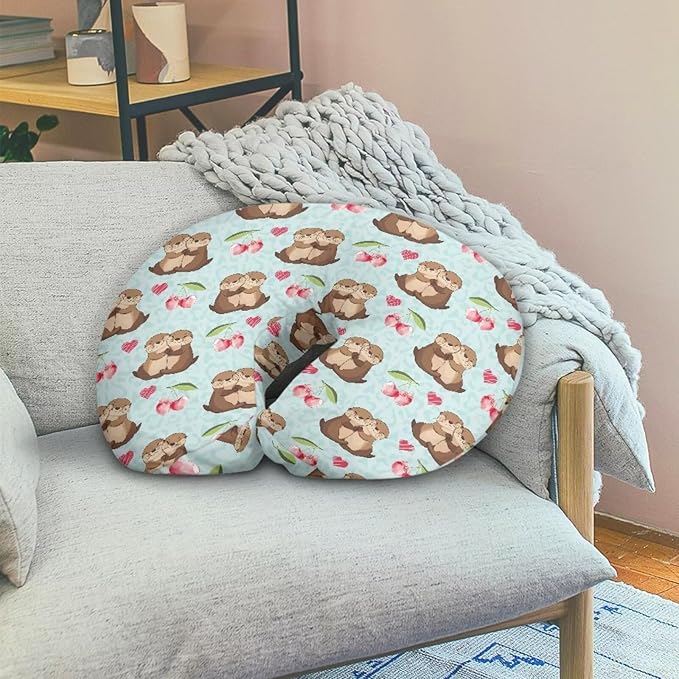 Jeiento Cartoon Sea Animal Otter Nursing Pillow Covers for Newborn Soft Nursing Pillows Slipcovers Quick Day Breastfeeding Pillow Case