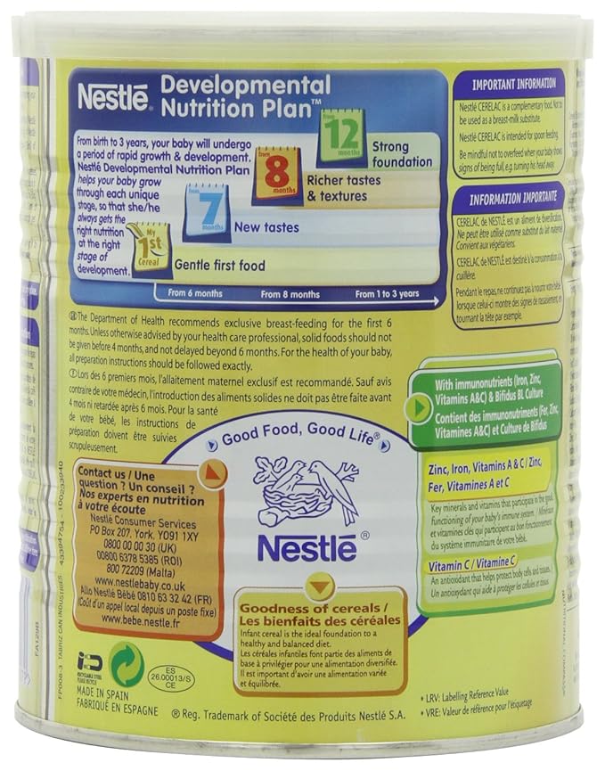 Nestle Cerelac, Wheat With Milk, 14.11-Ounce Cans (Pack of 4)
