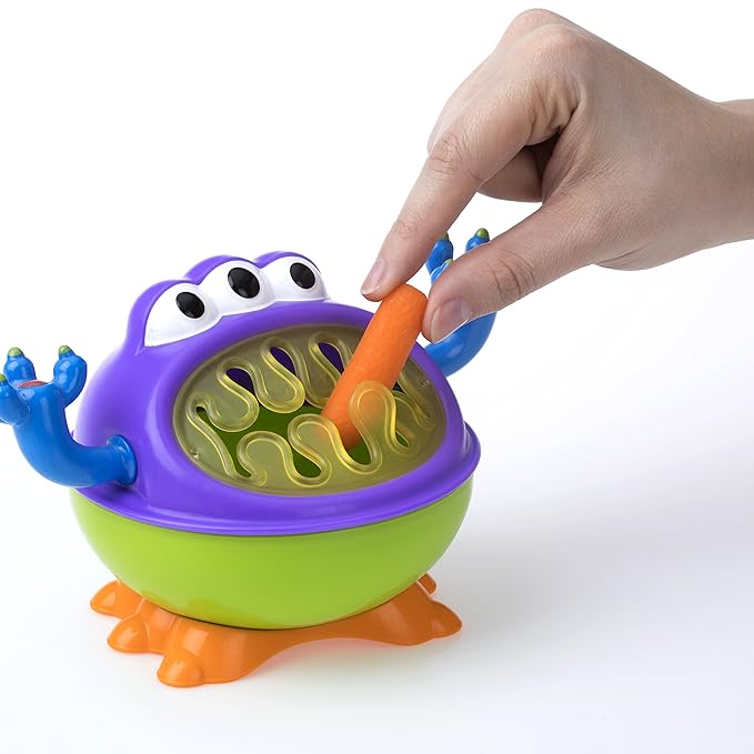 Nuby 3-D Monster Toddler Snack Containers - Spill-Proof Snack Cups for Toddlers with Soft Silicone Flaps - BPA-Free, Dishwasher-Safe