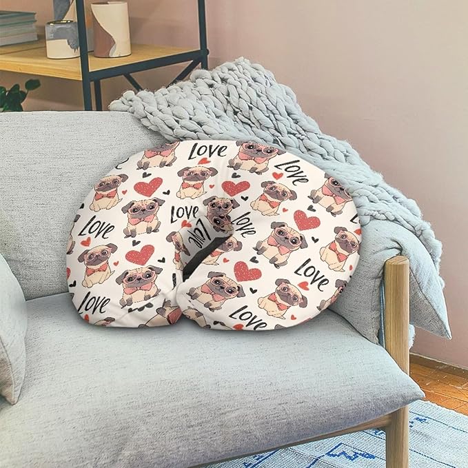 Forchrinse Pug Nursing Pillow Cover for Baby Boy and Girl,Ultra Soft Stretchy Removable Slipcover for Newborn Comfortable