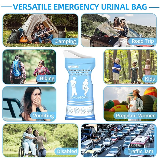 Portable Urinal for Kids Travel Urinal Pee Cup for Boys and Urinal Bags Pee Bags for Travel 24 Pack