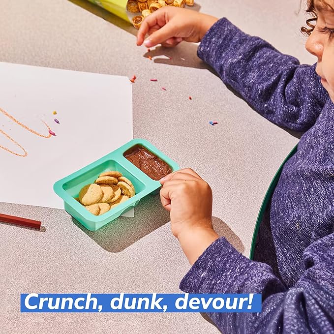 Little Spoon Brownie Batter Dip + Cookies Dipster, Big Kid Favorite Dunking Snack with Hidden Veggies, Organic Oats, Purple Sweet Potato & Spinach, Maple Sweetened, Non-GMO, 2g Plant Protein, 3 Trays per Pack, Total of 12 Trays