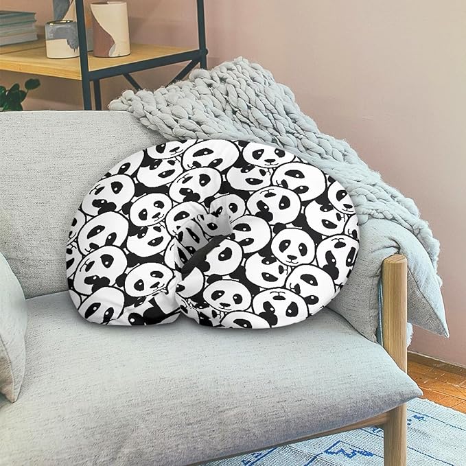 Black White Panda Baby Nursing Pillow Cover Removable Breathable Breastfeeding Pillow Slipcover, Stretchy Nursing Pillow Case Fits Snug On Infant