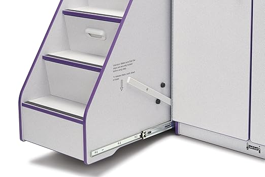 Jonti-Craft Rainbow Accents 5145JC004 Diaper Changer with Stairs, Left, Purple
