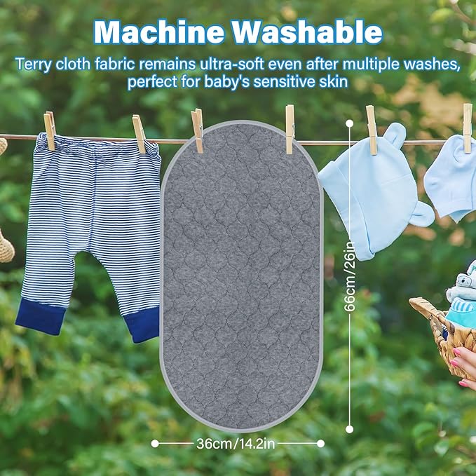 Baby Thicker Diaper Changing Quilted Pad Liner, Non-Slip 3 Pack Heavy Absorbency Reusable Incontinence Pads for Kids Changer Washable Underpads(YDYQ)