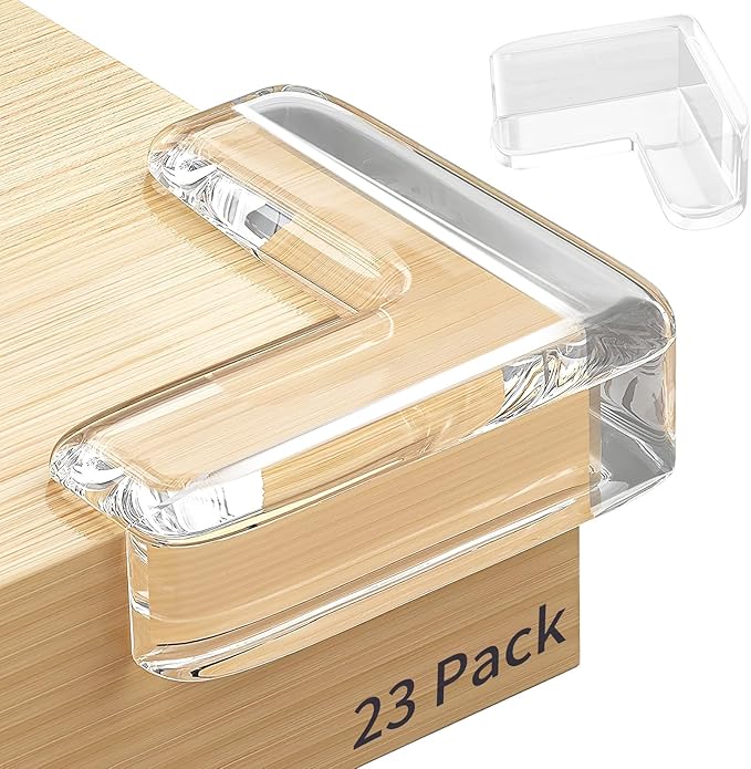 23 Pack Corner Protector, Table Protectors, Clear Furniture Edge Safety & Corner Guards Bumpers Cushion to Cover Sharp Furniture & Table Edges