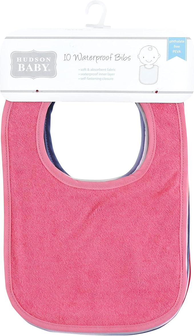 Hudson Baby Unisex Baby Drooler Bib With Waterproof Lining