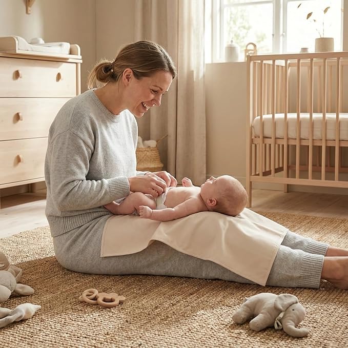 Vegan Leather Baby Changing Mat - Wipeable Portable Changing Pad, Foldable Travel Changing Mat for Baby, Newborns Toddlers Shower Gifts (Apricot,20"*28")