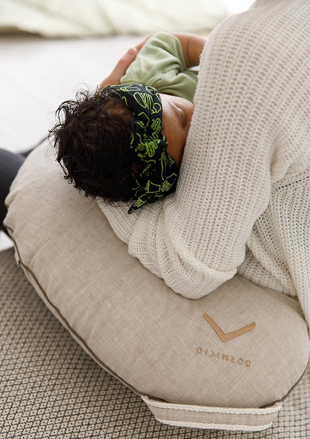 Linen Cover for Nursing Pillow • Premium Quality 100% Organic Oeko-Tex Standard • Case for Breastfeeding and Bottle Feeding Pillow • Soft and Breathable • Only Cover (Natur Linen)