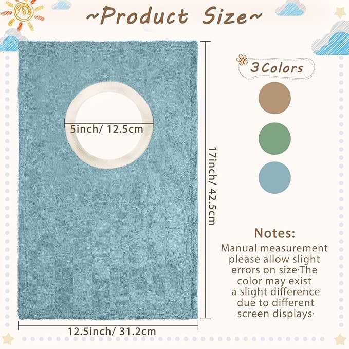Foaincore 6 Pcs Pullover Baby Bibs Cotton Terry Toddler Absorbent Infant for Feeding and Drooling Towel Bib (Fresh Color)