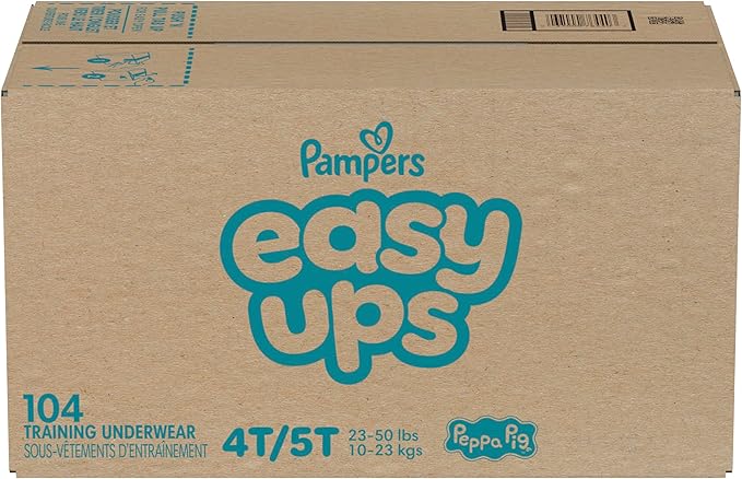 Pampers Training Pants - Easy Ups Girls & Boys - Size 4T-5T, 104 Count, Peppa Pig Potty Underwear (Packaging May Vary)