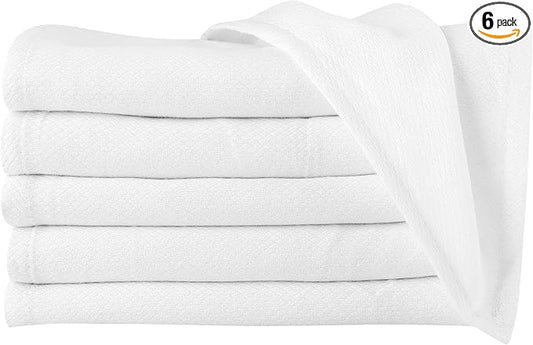 Deluxe 100% Natural Cotton Birdseye Cloth Diapers for Babies - Absorbent Cloth Diapers Burp Cloths - White - 6 Pack
